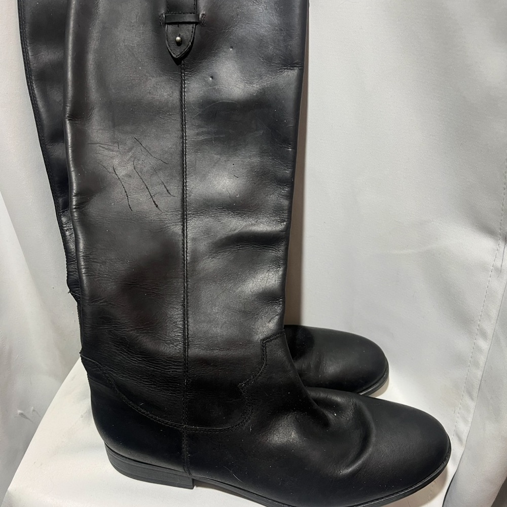 Frye Black Leather Tall Riding Boots Women’s Size 11 Classic Equestrian - Picture 4 of 5